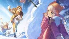 Winter snow snowman Anime