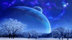 Winter snow Stars planets