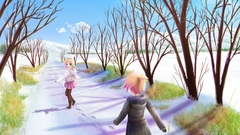 Winter snow vocaloid twins