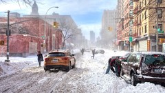 Winter streets cityscapes new york city