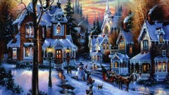 Winter towns drawings