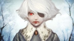 Winter white eye red eyes patch forests