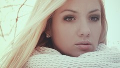 Winter white woman faces blondes