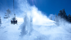 Winter wind chairlift