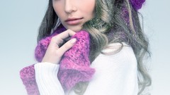 Winter woman blue eyes artwork