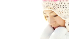 Winter woman close-up Japanese faces asians brunettes models 