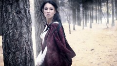 Winter woman forests