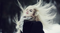 Winter woman outdoors blondes