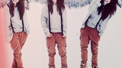 Winter woman outdoors brunettes redheads Elena Sheidlina Elena 