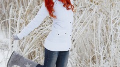 Winter woman redheads