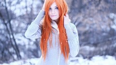 Winter woman redheads