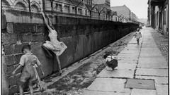 Wire children street Boys! barbed wire monochrome fences 
