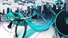 Wires buildings stockings long hair airplanes hatsune miku 