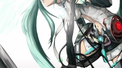 Wires long hair anime girls hatsune miku vocaloid aqua hair 