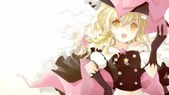 Witch blondes anime girls yellow eyes touhou kirisame marisa 