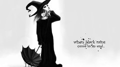 Witch monochrome drawings