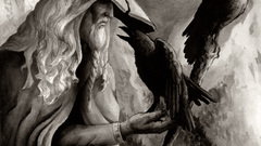 Wizard fantasy art grayscale