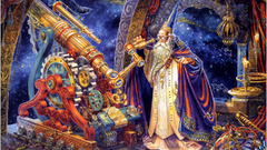 Wizard telescope looking into