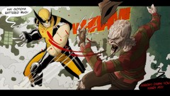Wolverine comics vs Freddy Krueger digital art freddy