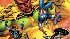 Wolverine falling captain america The Avengers marvel comics 