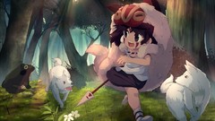 Wolves Princess forests Mononoke Hime