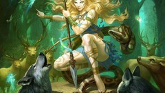 Wolves Warriors artwork fantasy art