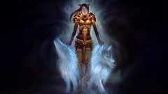 Wolves world of warcraft shaman draenei fantasy art