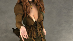 Woman 3D view cleavage