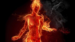 Woman 3D view fire