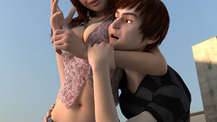 Woman 3D view panties