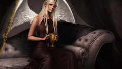 Woman abstract 3d angels lingerie artwork fantasy art