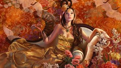 Woman abstract 3d fans anime girls artwork