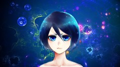 Woman abstract Anime blue hair anime girls blue eyes bleach 