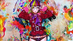 Woman abstract Anime glasses colors multicolor