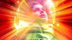 Woman abstract astronauts