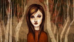 Woman abstract brunettes artwork fantasy art