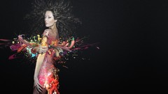 Woman abstract canvas colors multicolor