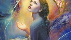 Woman abstract lightbulb paintings artistic