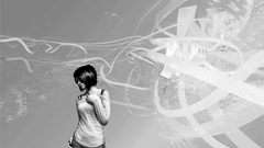 Woman abstract monochrome artwork