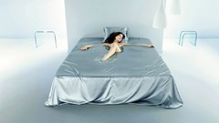 Woman abstract morning beds pillows bathtubs