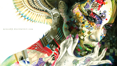 Woman abstract multicolor artwork