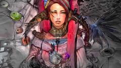 Woman abstract piercings artwork