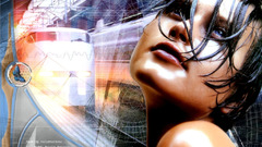 Woman abstract trains train