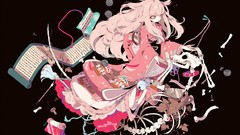 Woman abstract white hair kimono