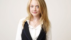Woman Actress blondes blue eyes Dakota Fanning Simple Background