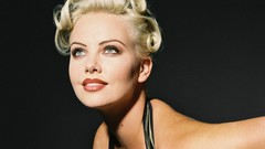 Woman Actress blondes charlize theron blue eyes curly hair hair 