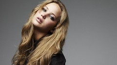 Woman Actress blondes jennifer lawrence grey background Simple 