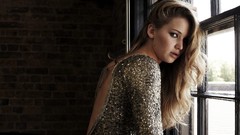 Woman Actress blondes jennifer lawrence window panes