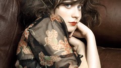 Woman Actress blue eyes zooey deschanel