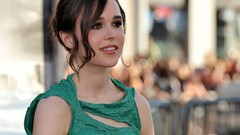 Woman Actress bokeh smiling brown eyes brunettes ellen page 